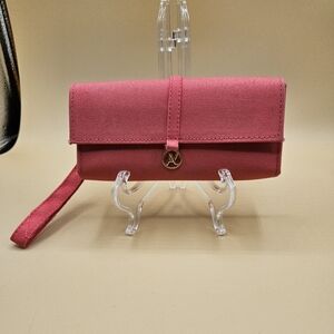 Yalea Salmon Orange Semi-Hardcase Eyeglass Case Wristlet